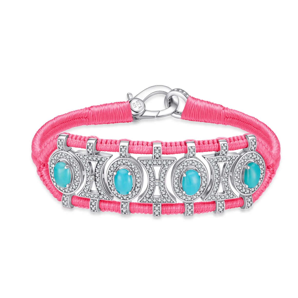 Olinda neon-pink bracelet - turquoises