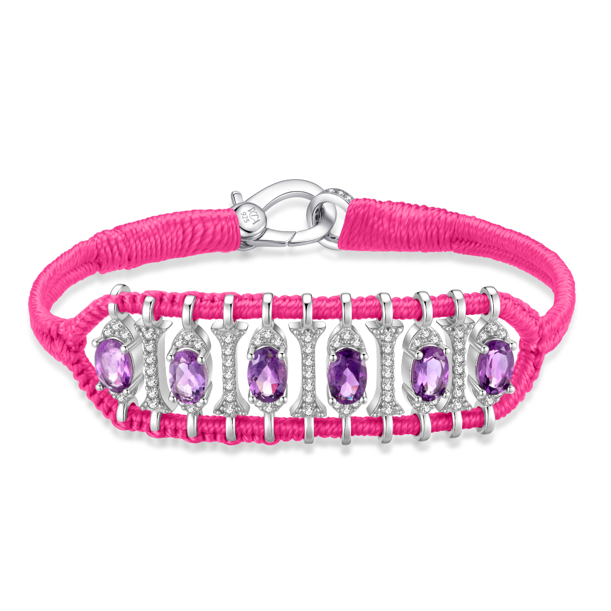 Bracelet Teresina Neon Pink - améthystes