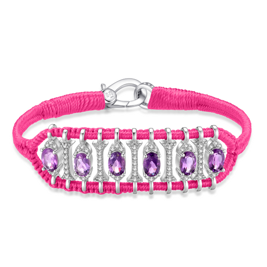 Bracelet Teresina Neon Pink - améthystes