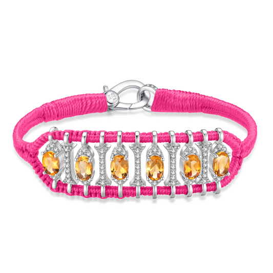 Teresina Neon Pink bracelet - Citrine