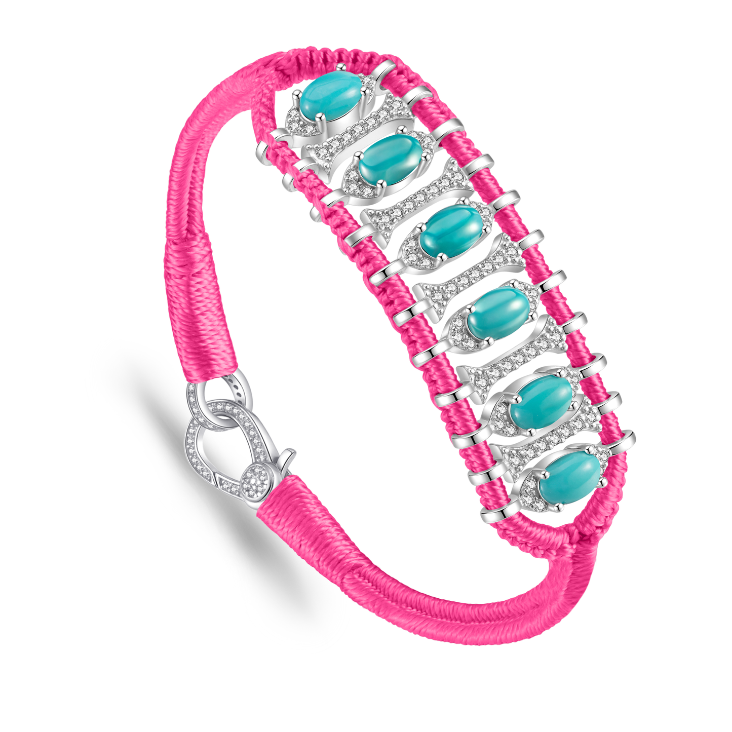 Teresina neon pink bracelet - Turquoise