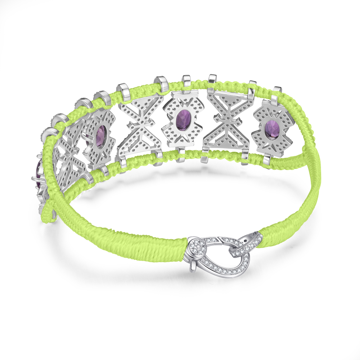 Bracelet Fortalezza Neon Yellow - Amethysts