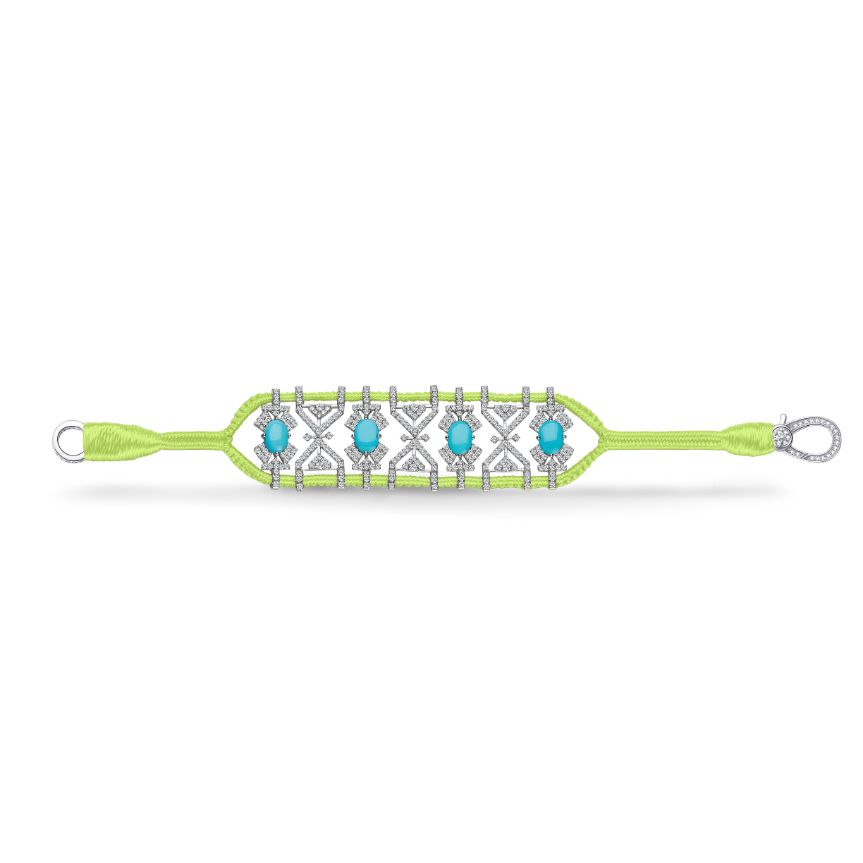Bracelet Fortalezza neon yellow - Turquoises