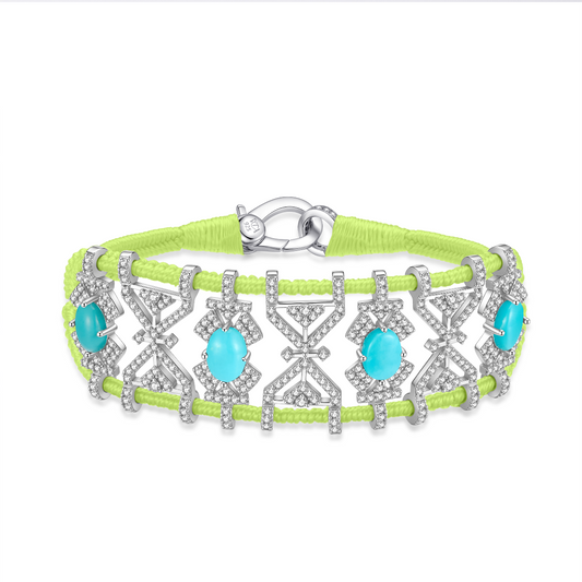 Bracelet Fortalezza jaune fluo - Turquoises