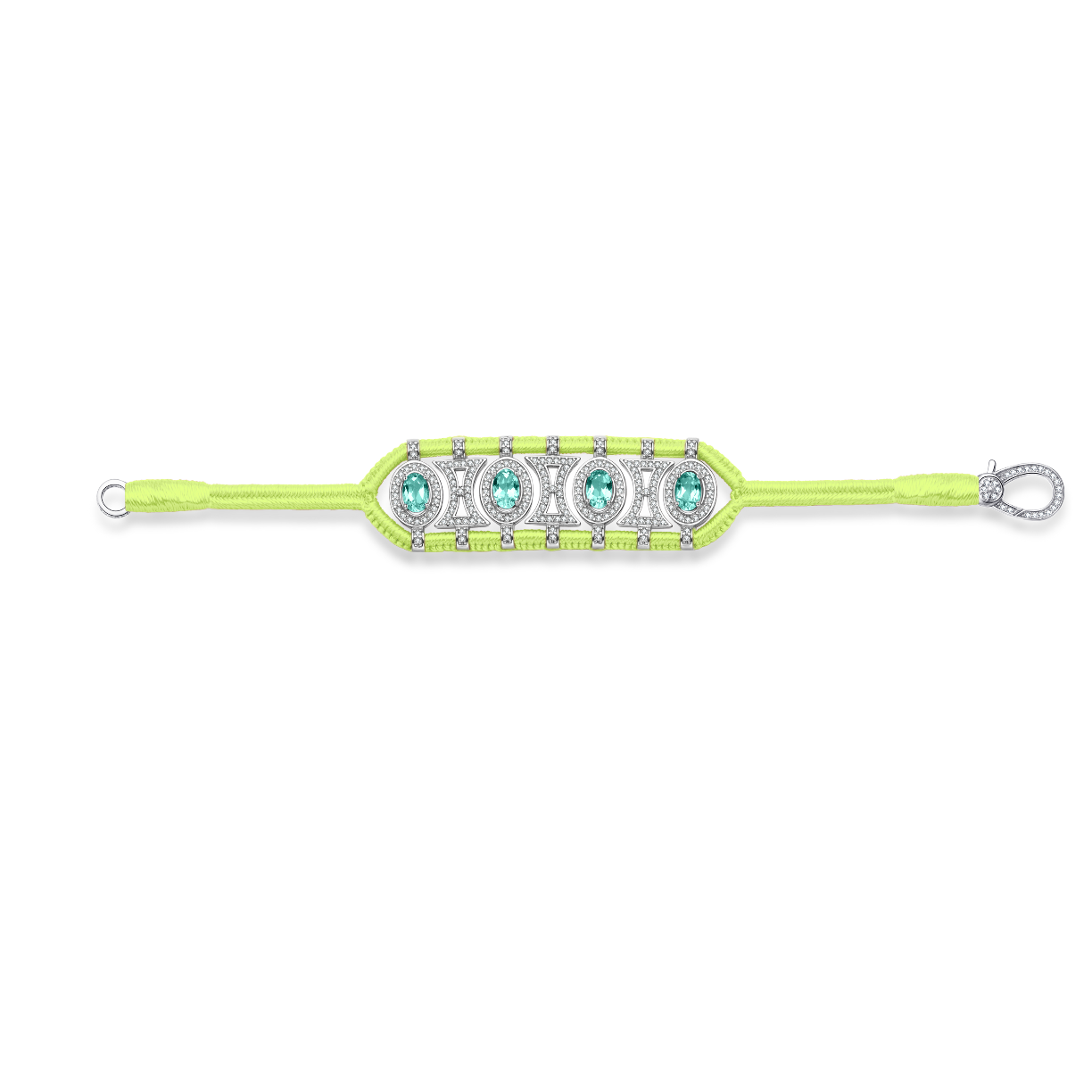 Olinda neon-yellow bracelet - Emeralds