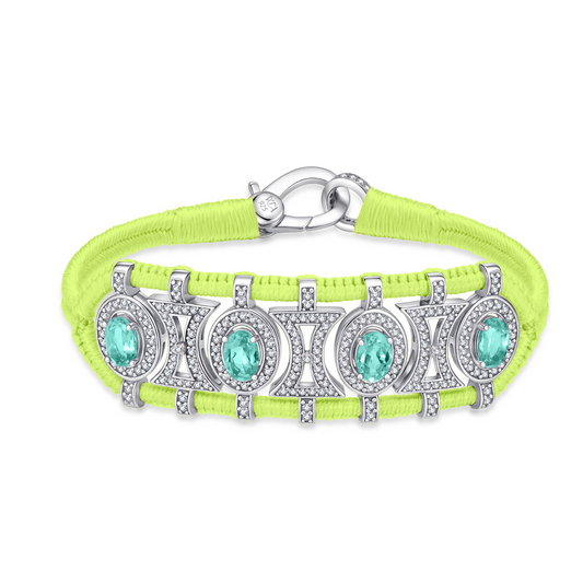 Olinda neon-yellow bracelet - Emeralds