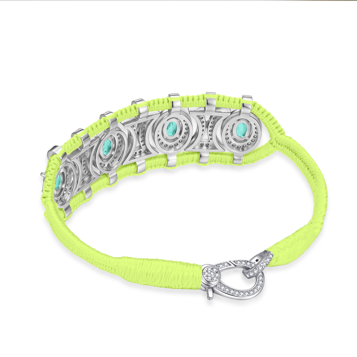 Olinda neon-yellow bracelet - Emeralds