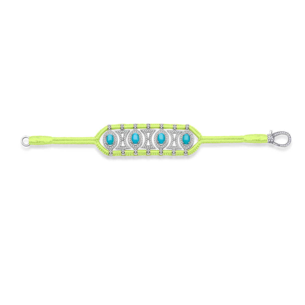 Olinda neon-yellow bracelet - turquoises