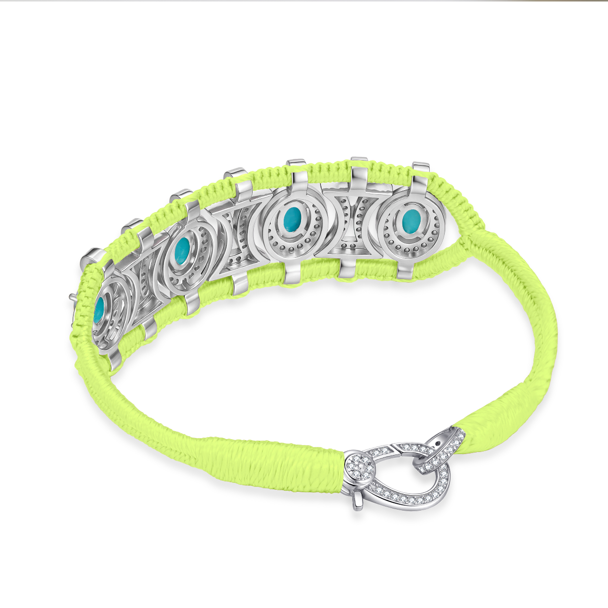 Olinda neon-yellow bracelet - turquoises