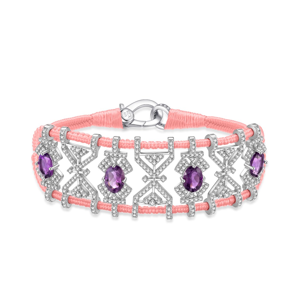 Bracelet Fortalezza Neon Coral - Amethysts