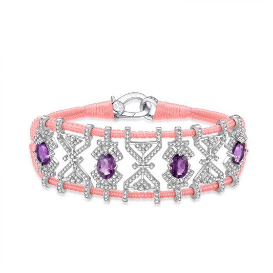 Bracelet Fortalezza Neon Coral - Amethysts