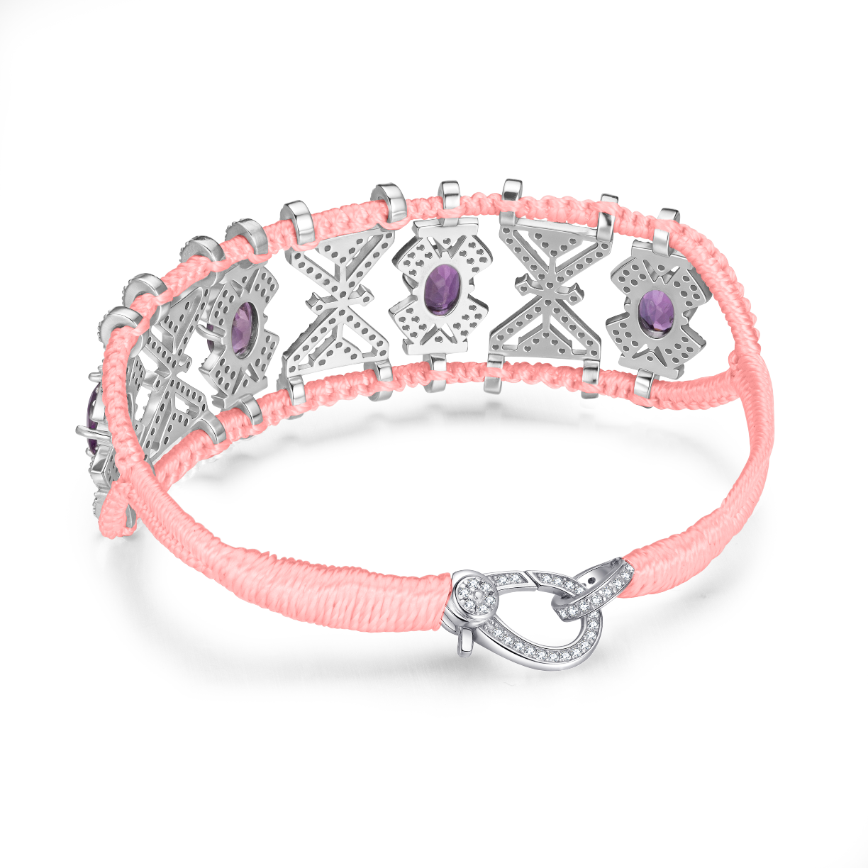 Bracelet Fortalezza Neon Coral - Amethysts