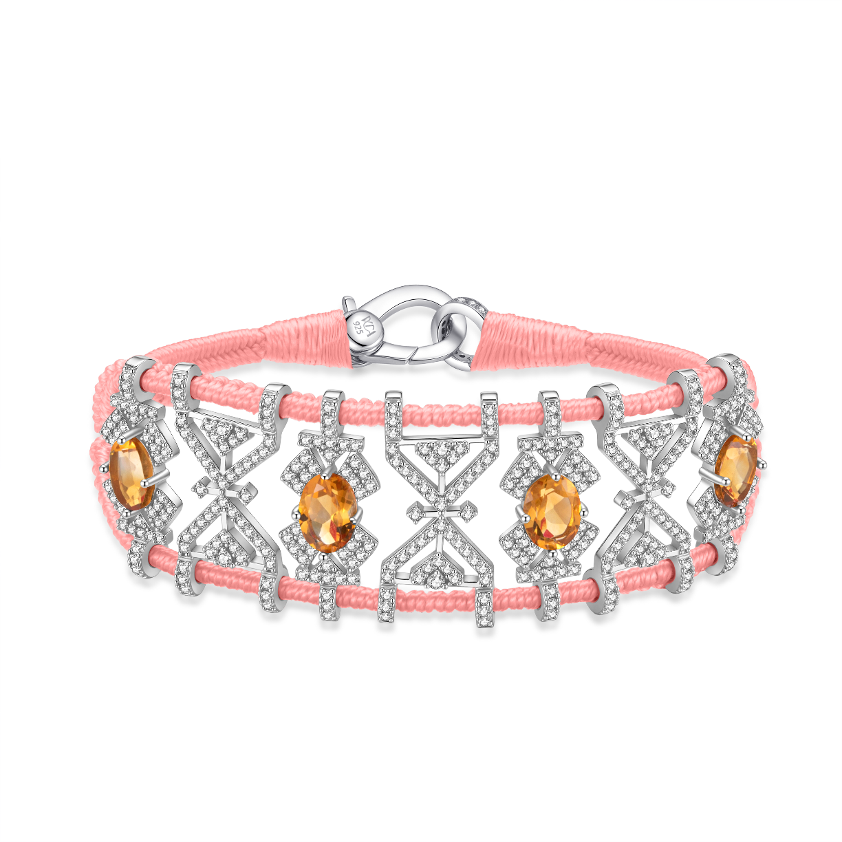 Bracelet Fortalezza Corail fluo - Citrines