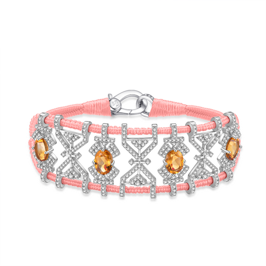 Bracelet Fortalezza Neon Coral - Citrines