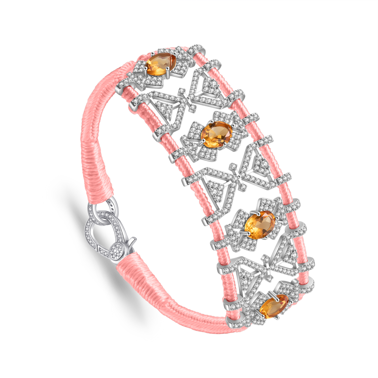 Bracelet Fortalezza Corail fluo - Citrines