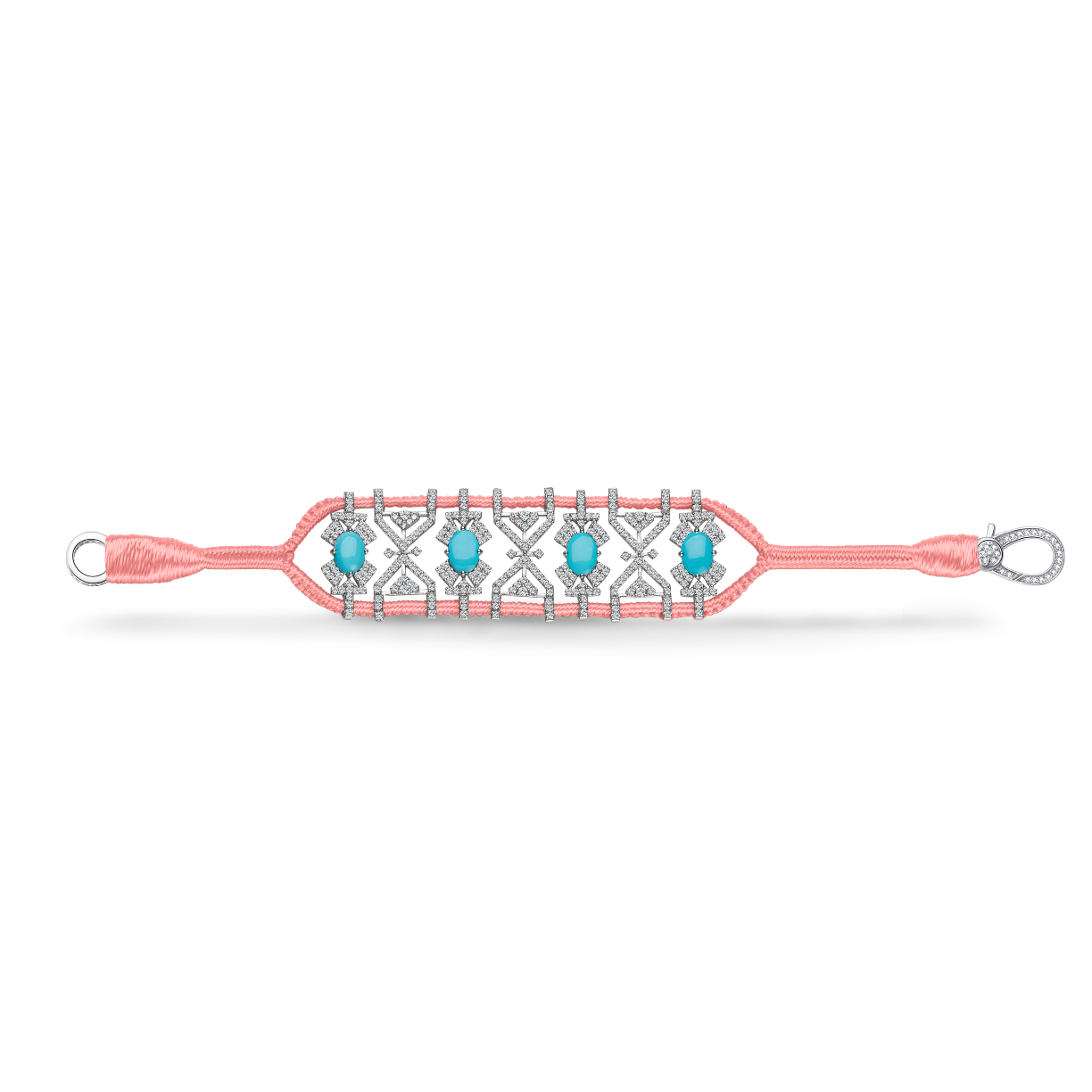 Bracelet Fortalezza neon coral - Turquoises