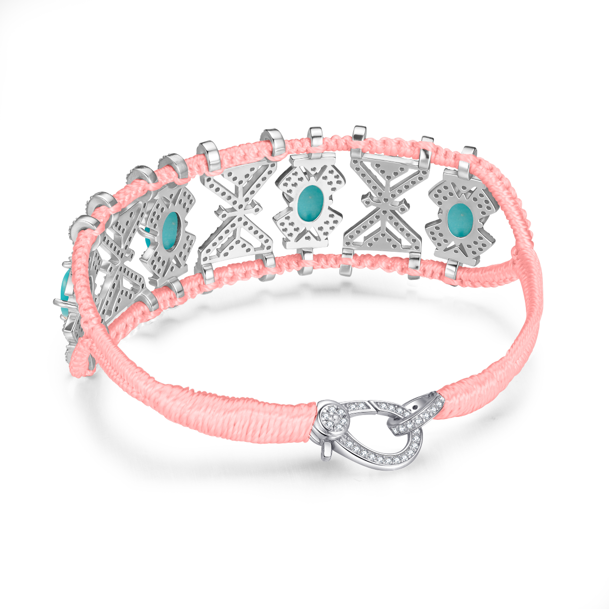 Bracelet Fortalezza neon coral - Turquoises