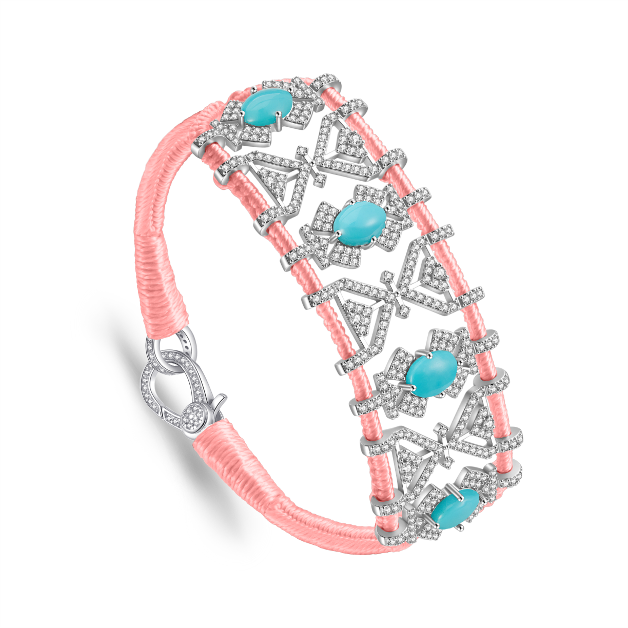 Bracelet Fortalezza neon coral - Turquoises