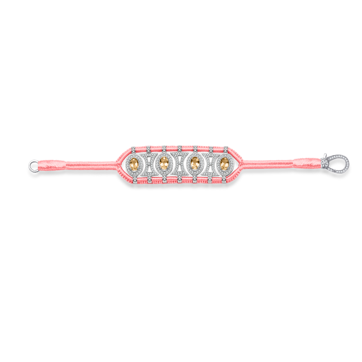 Olinda neon-coral bracelet - Citrines