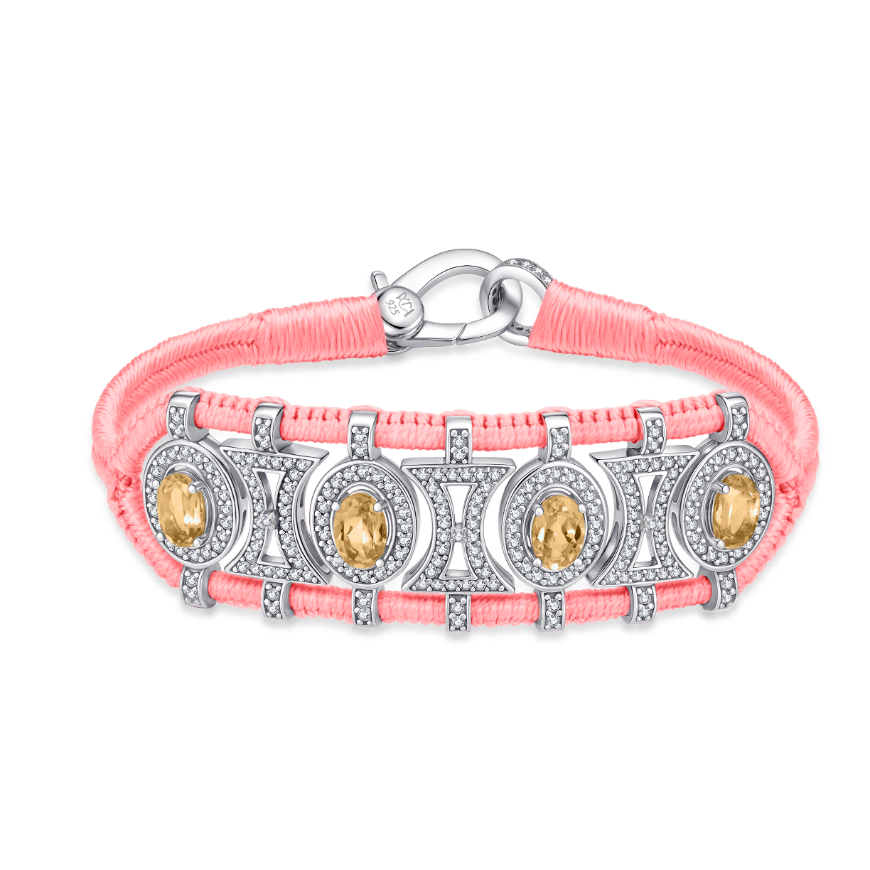 Olinda neon-coral bracelet - Citrines