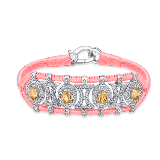 Olinda neon-coral bracelet - Citrines