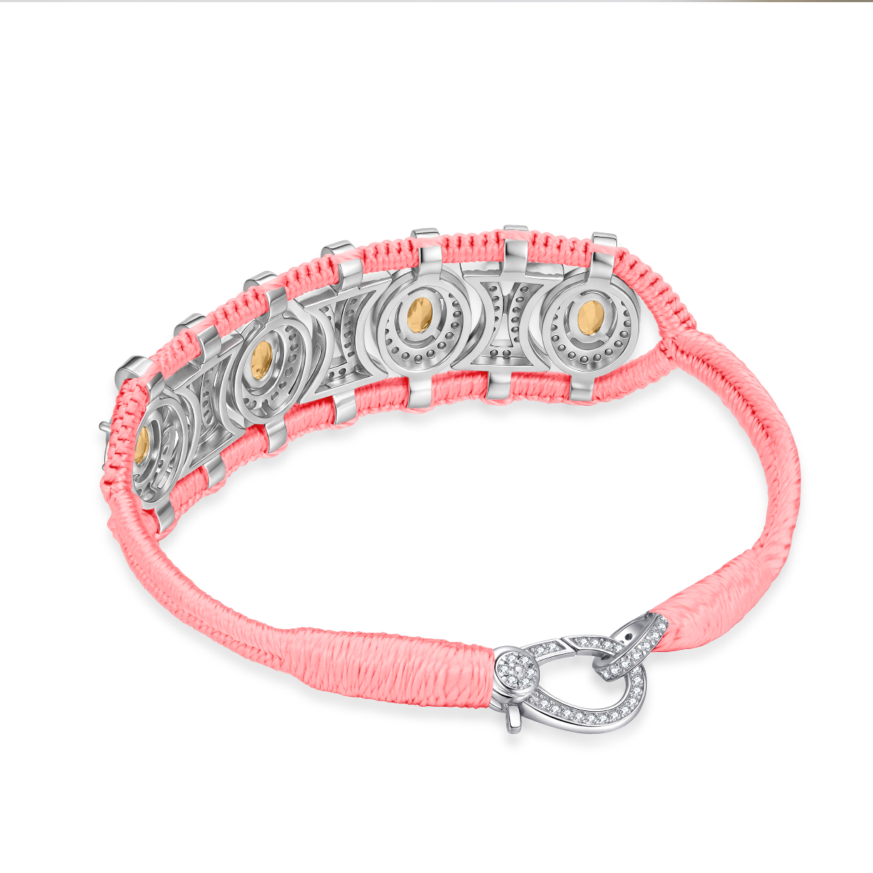 Olinda neon-coral bracelet - Citrines
