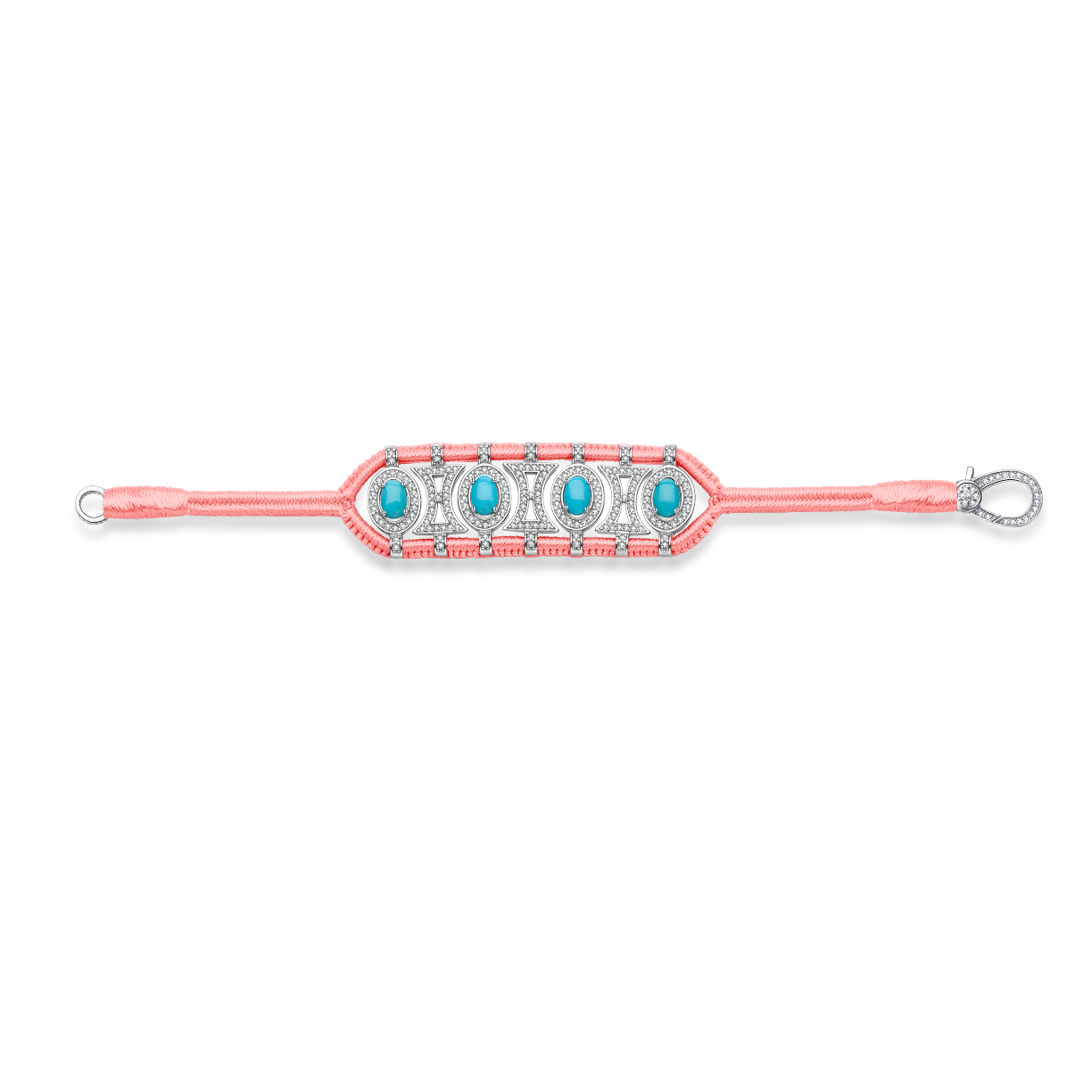 Bracelet Olinda corail fluo - turquoises