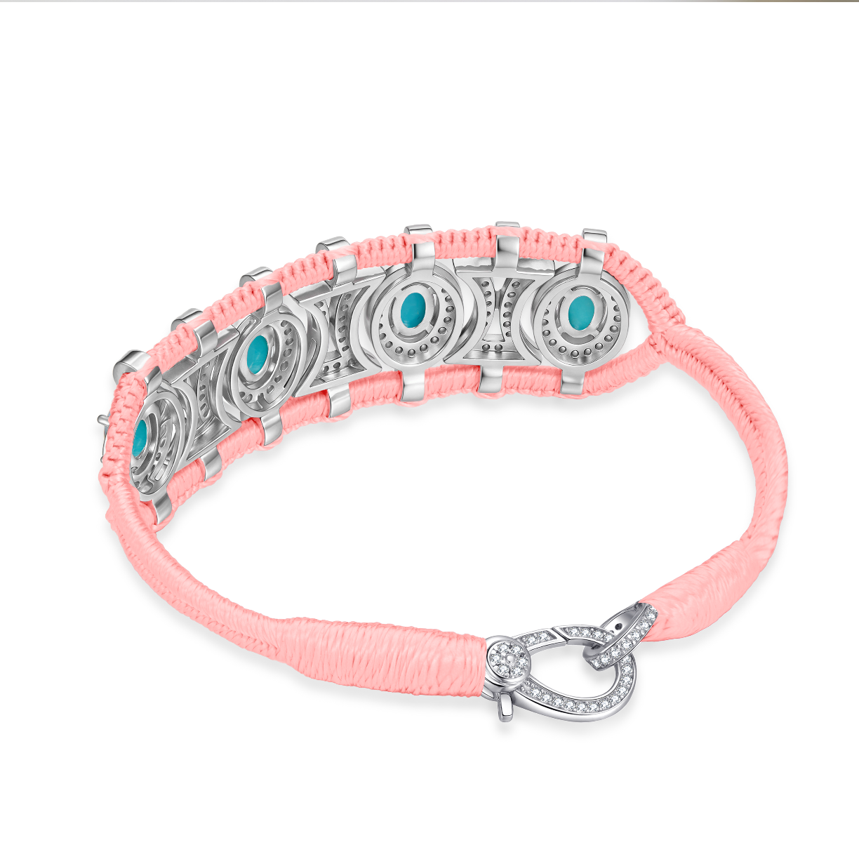 Bracelet Olinda corail fluo - turquoises