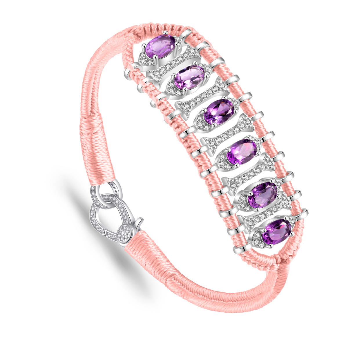 Bracelet Teresina Neon Coral - améthystes