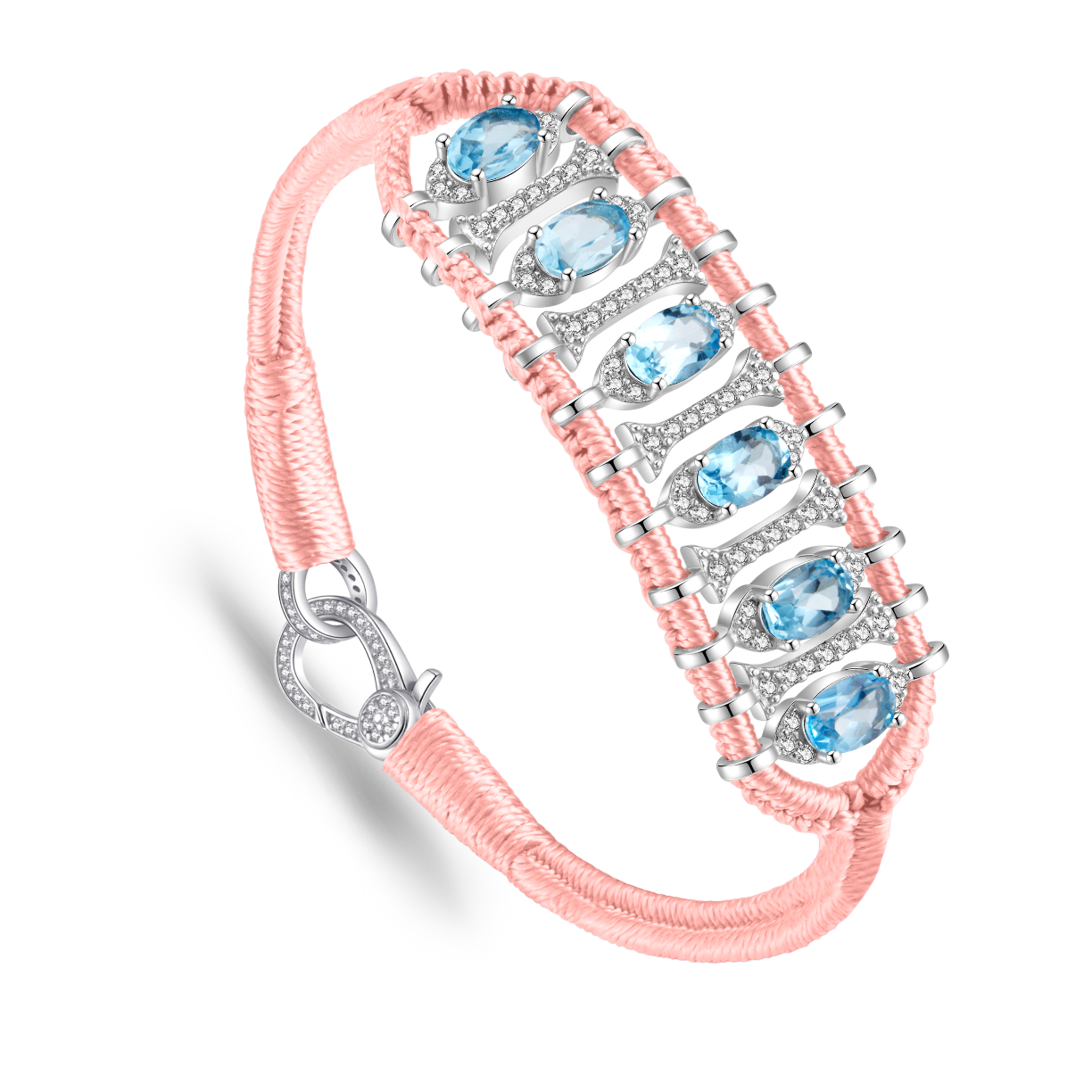 Teresina neon coral bracelet - Topaz