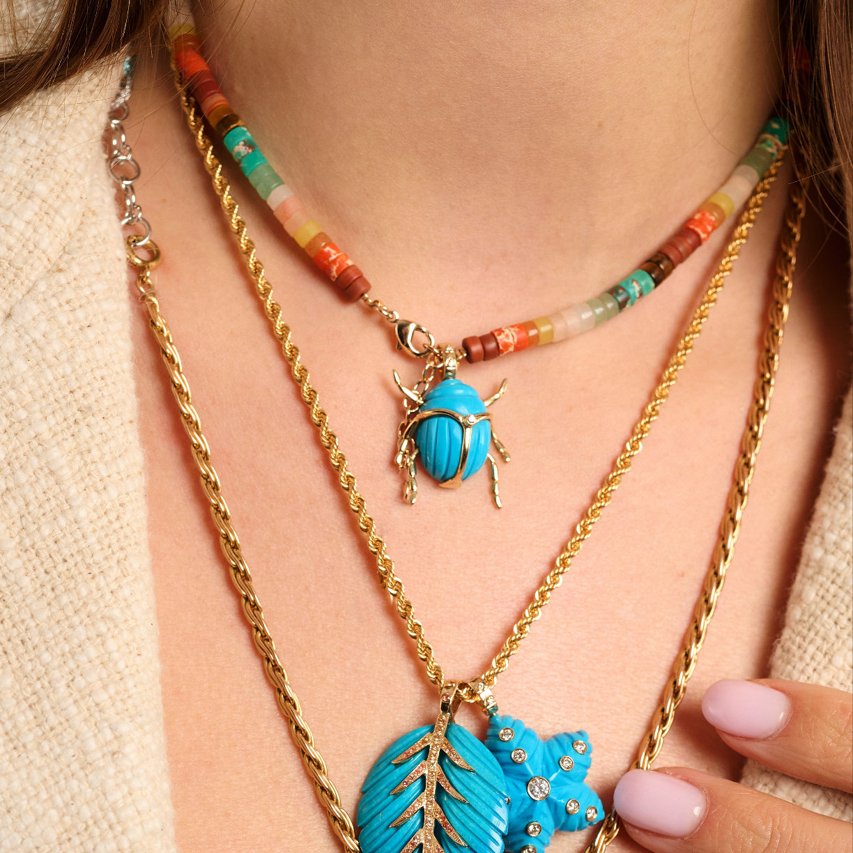 Turquoise Scarab Pendant