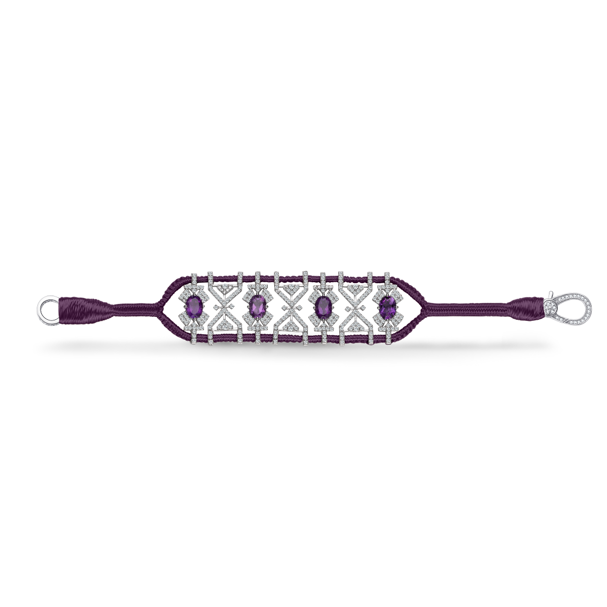 Bracelet Fortalezza Aubergine - Amethysts