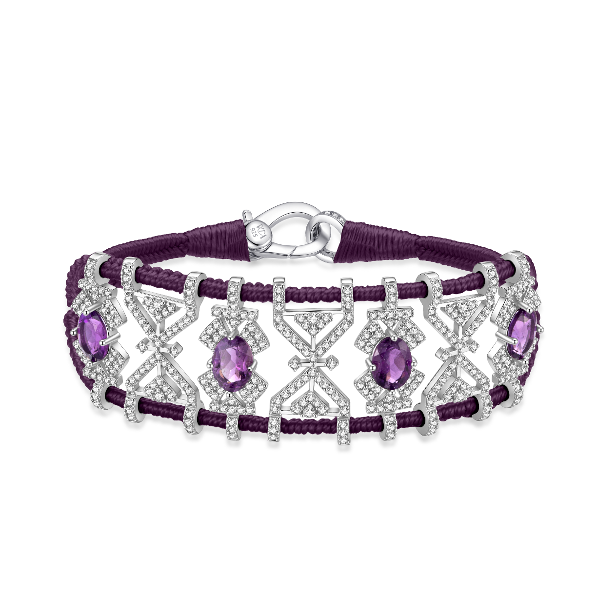 Bracelet Fortalezza Aubergine - Amethysts