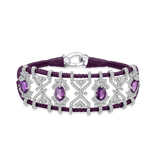 Bracelet Fortalezza Aubergine - Amethysts