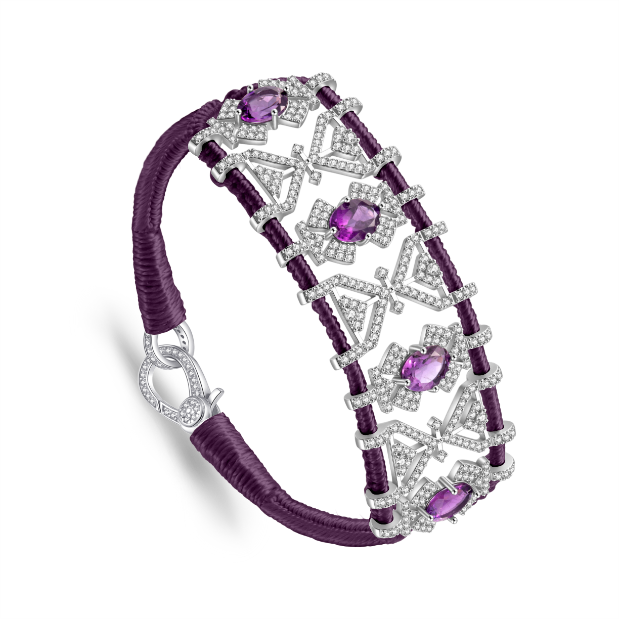Bracelet Fortalezza Aubergine - Amethysts