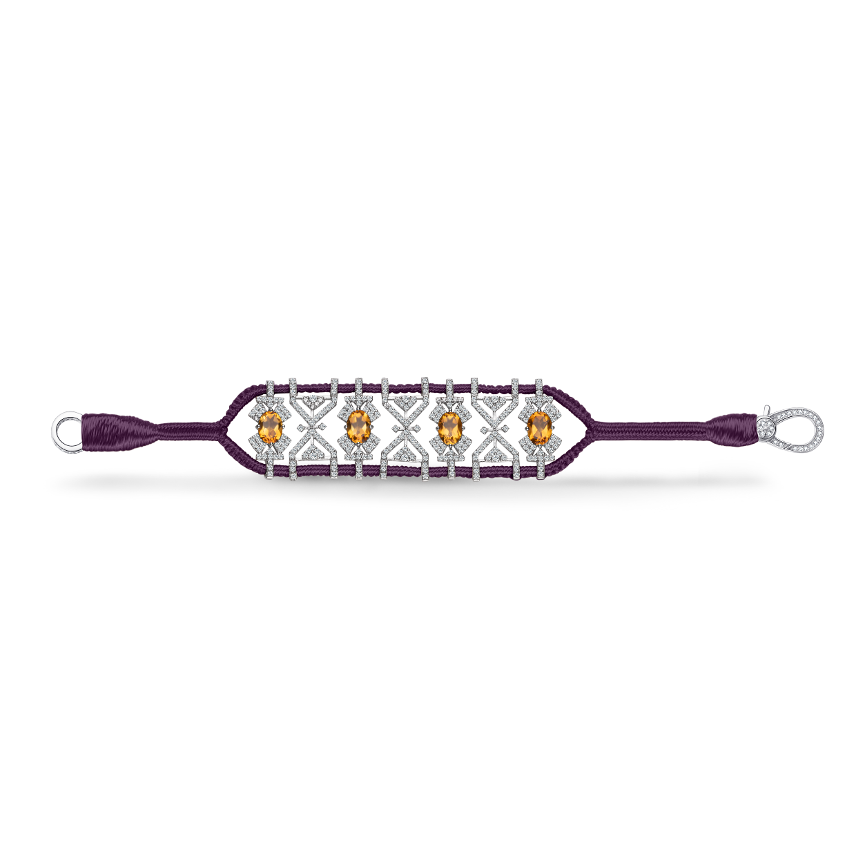 Bracelet Fortalezza Eggplant - Citrines