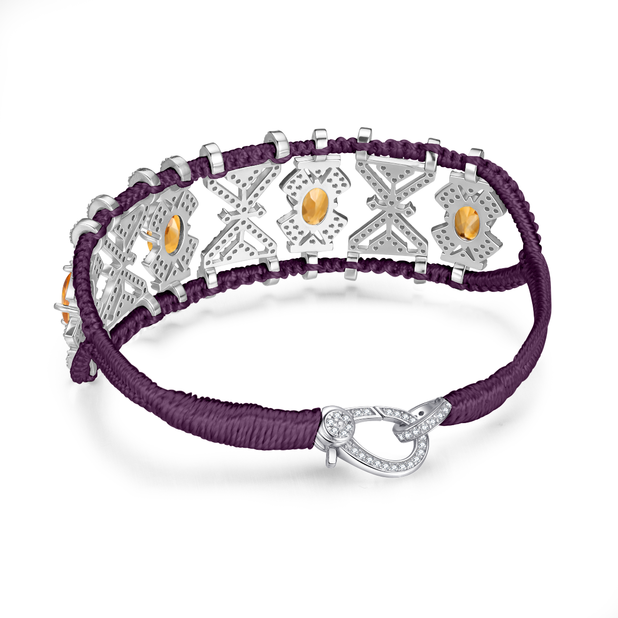 Bracelet Fortalezza Eggplant - Citrines