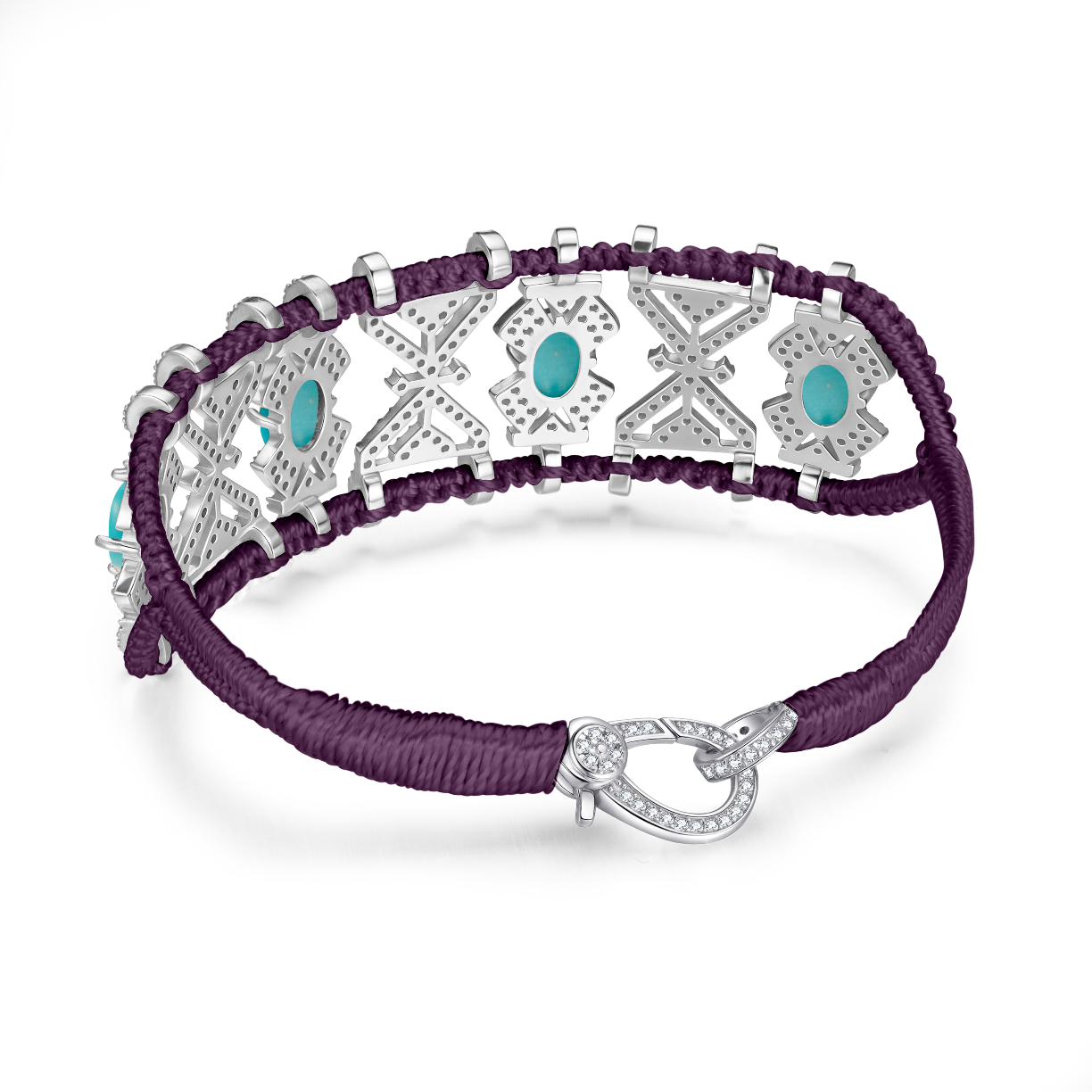 Bracelet Fortalezza Eggplant - Turquoises