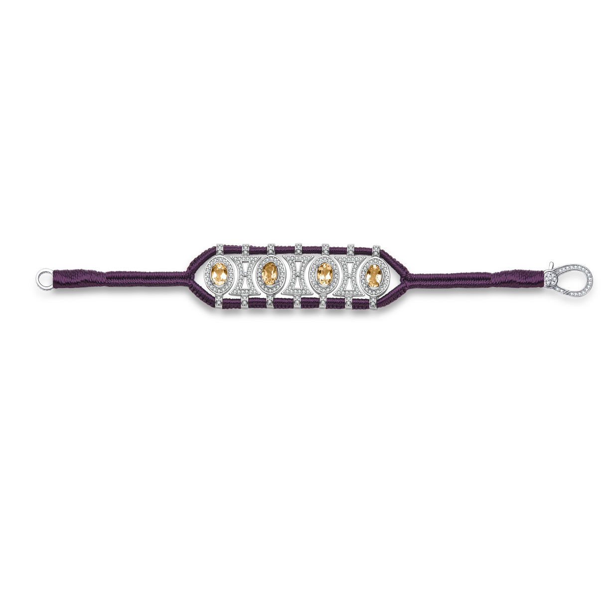 Olinda eggplant bracelet - Citrines
