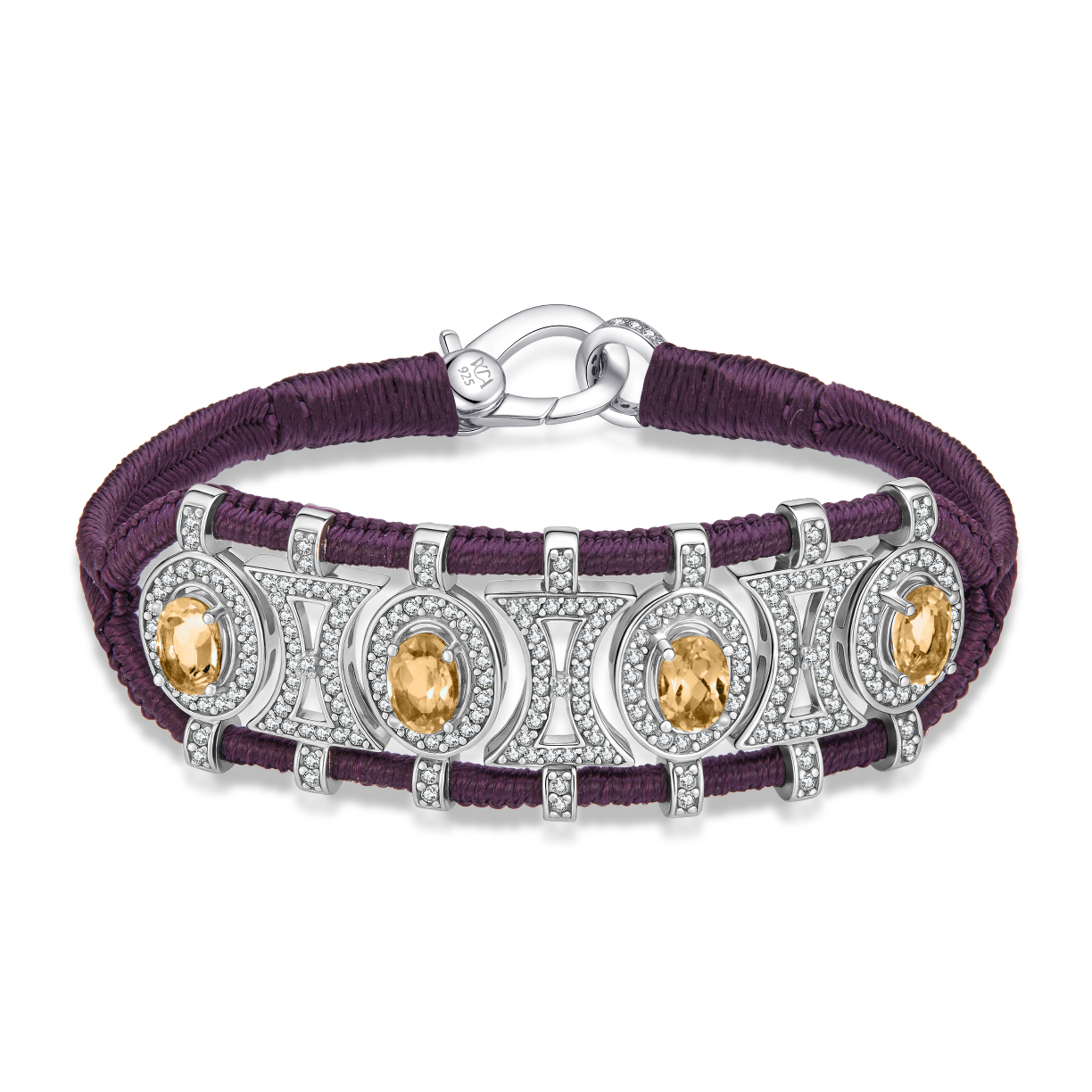 Olinda eggplant bracelet - Citrines