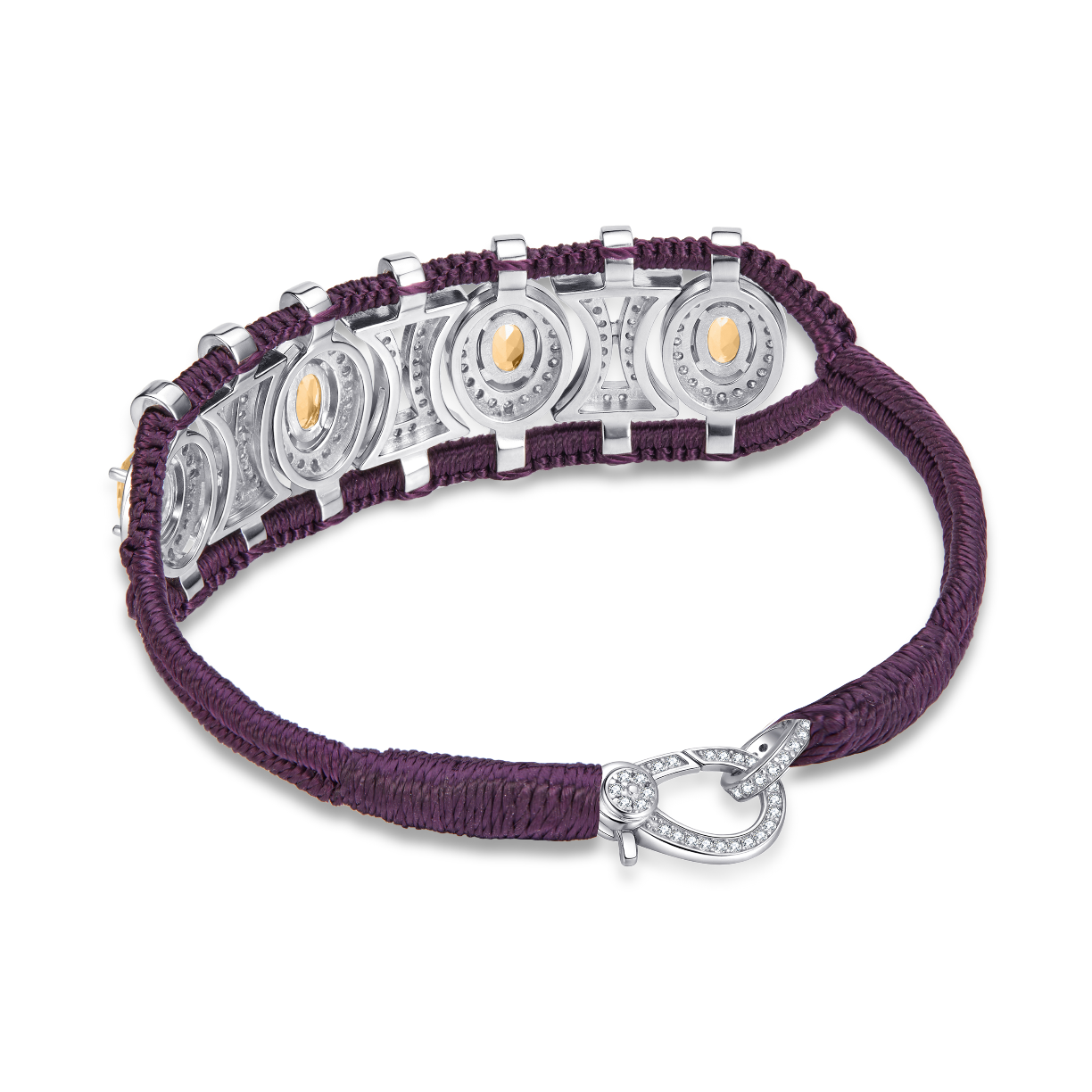 Olinda eggplant bracelet - Citrines