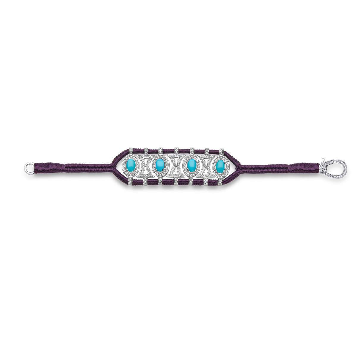 Bracelet Olinda aubergine - turquoises