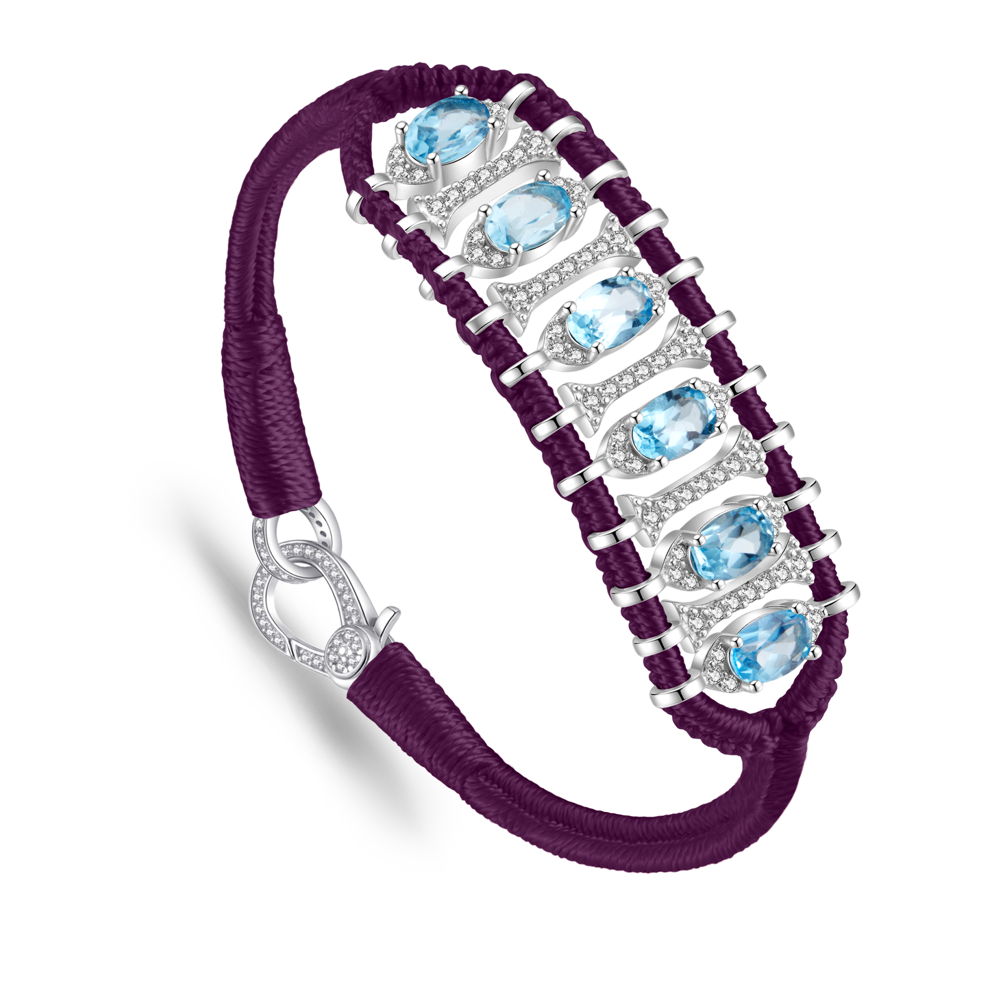 Teresina eggplant bracelet - Topaz