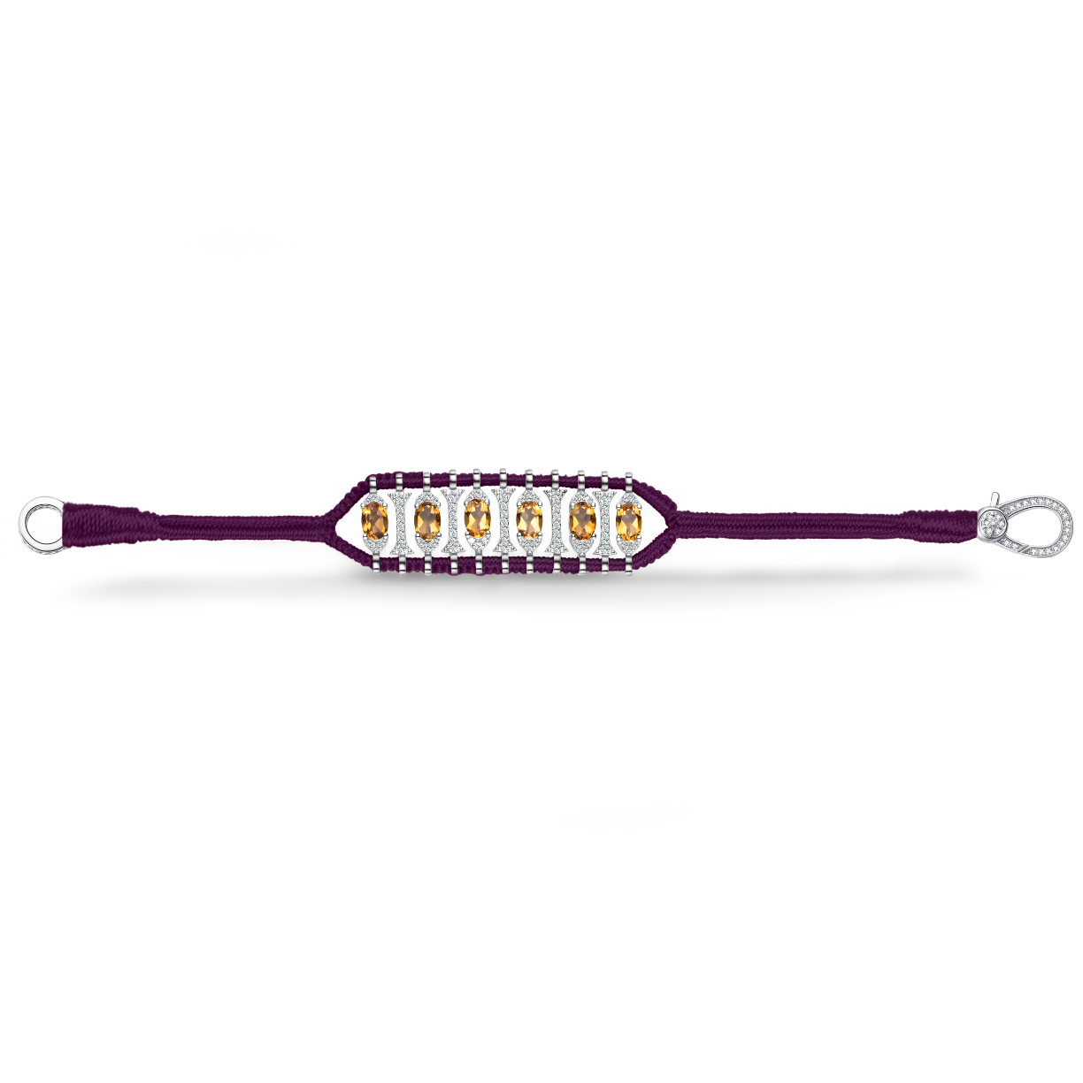 Teresina eggplant bracelet - Citrine