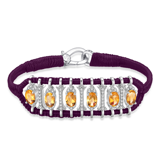 Bracelet Teresina Aubergine - Citrines