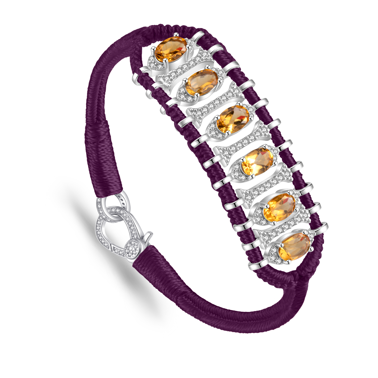Teresina eggplant bracelet - Citrine