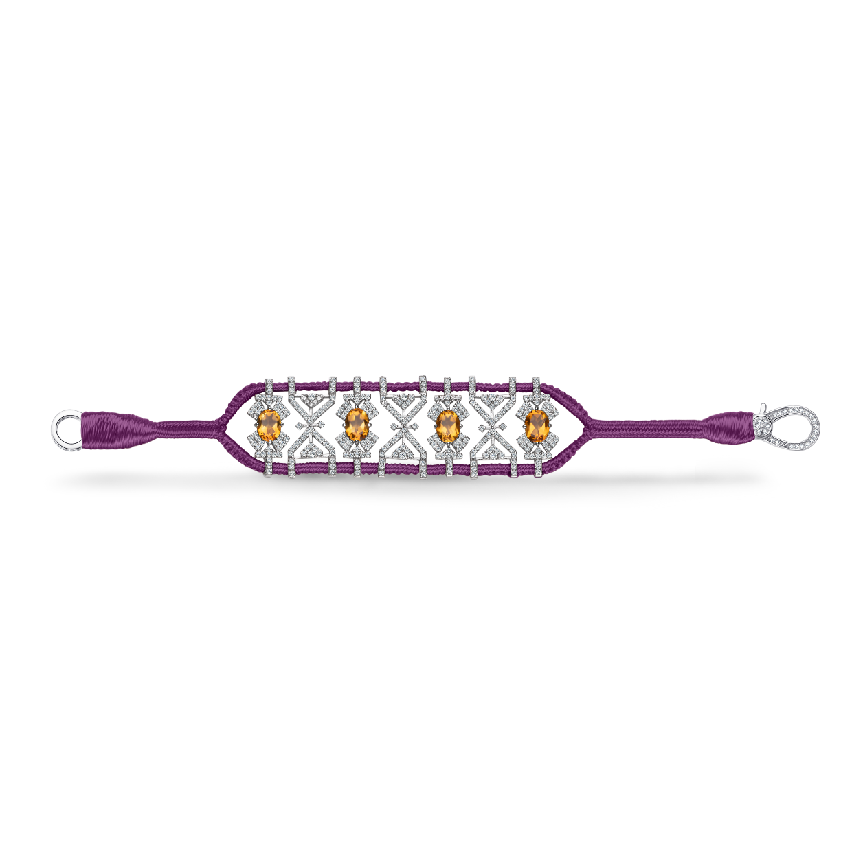 Bracelet Fortalezza Purple- Citrines