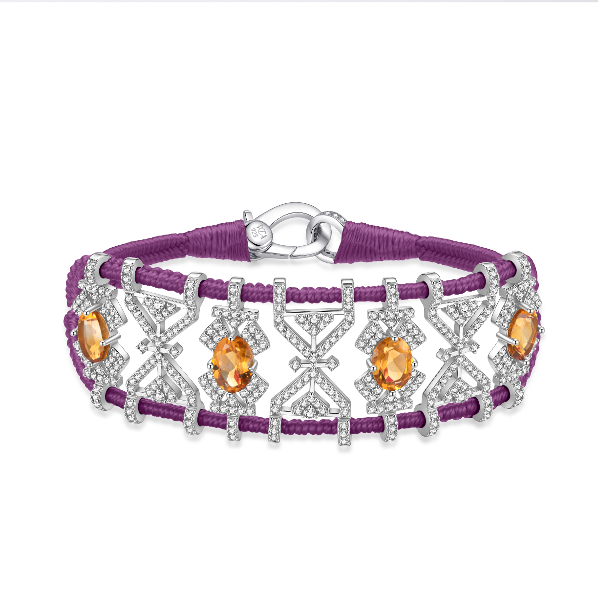 Bracelet Fortalezza Purple- Citrines