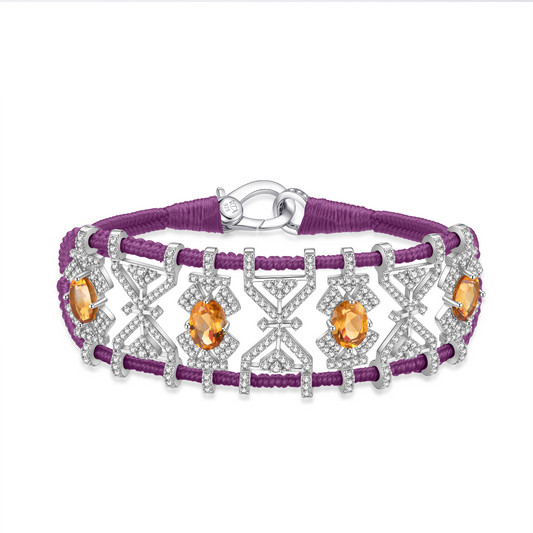Bracelet Fortalezza Purple- Citrines
