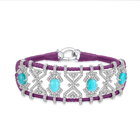 Bracelet Fortalezza Violet - Turquoises